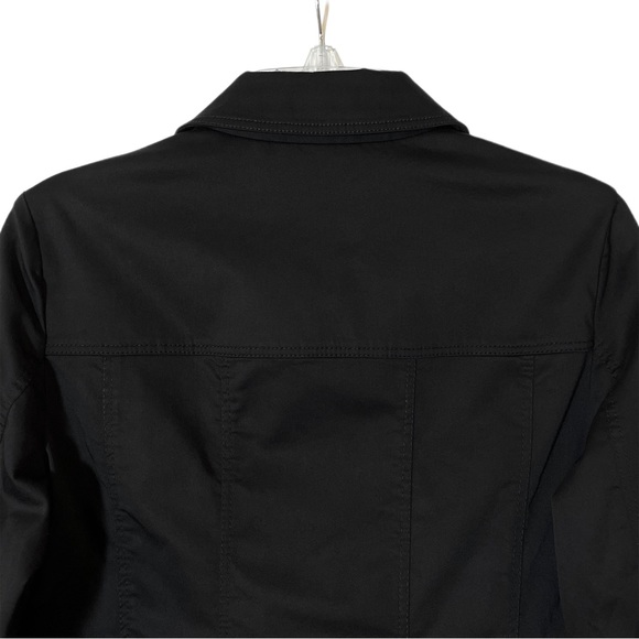 Worth Black Ruffle Hem Button Up Pocket Short Utility Jacket Blazer Women Small - Picture 7 of 15